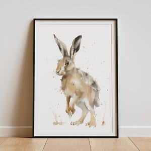 Hare Print | Bunny Rabbit Print | Bunny Artwork | Farmhouse Wall Art