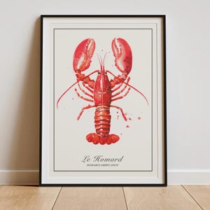 Lobster Art Print | Beach House Decor | Lobster Illustration | Coastal  Print | Lobster Painting | Lobster Artwork | Kitchen Decor
