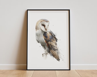 Owl Print | Owls Poster Painting | Bird Wall Art