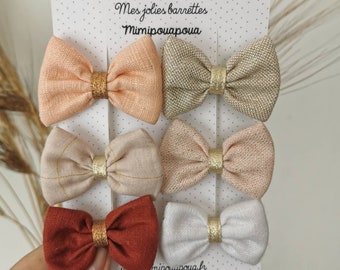 barrette noeud LOT 5+1 gratuite barrettes noeud mariage  rose et velours pince cheveux, mimipouapoua