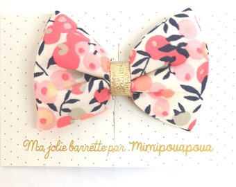 barrette noeud liberty pois de senteur enfant, barrette cheveux mariage, pince cheveux fins, mimipouapoua