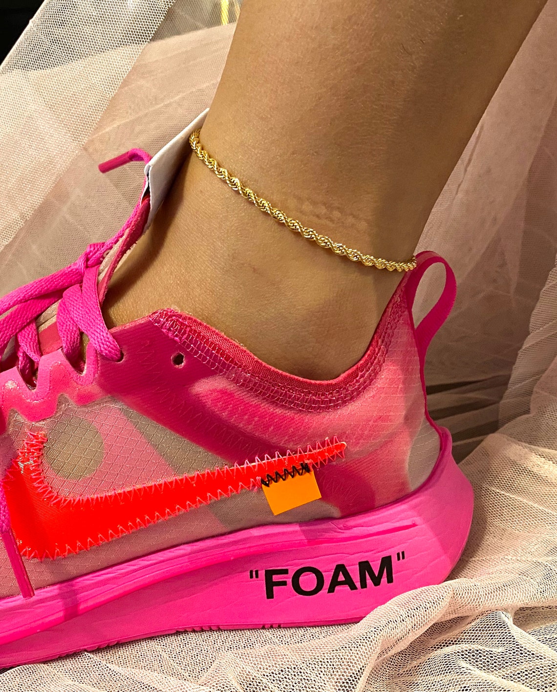 Rope chain anklet18k yellow gold anklet link braceletchain Etsy