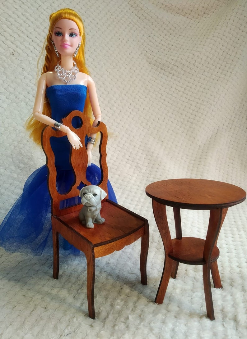 Gold bench seat chair for Dolls 12 inches 1//6 dollhouse furniture FR Barbie NEW