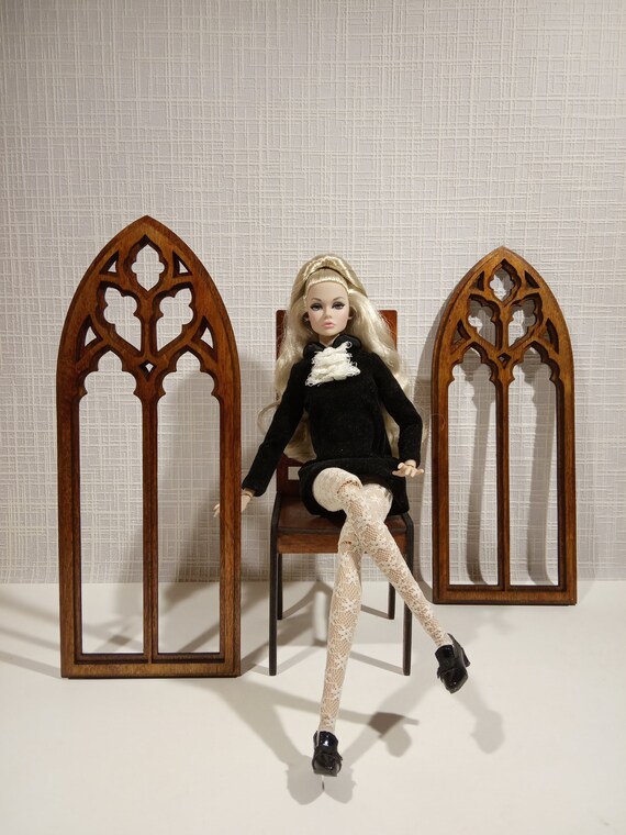 GOTHIC window for dolls 1/6 scale dollhouse furniture for Etsy