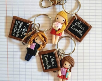 Llavero personalizable para regalo de fin de curso escolar (profesor, maestra, ATSEM, AVS, etc.)
