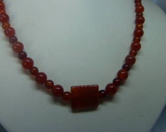 Genuine CARNELIAN gemstone necklace