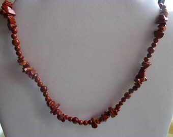 Genuine GEMSTONES - red Jasper necklace