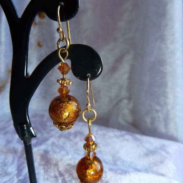 Boucles d'oreilles en véritable verre de MURANO