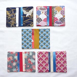 Etui cartes en tissu japonais, porte-cartes deux cartes