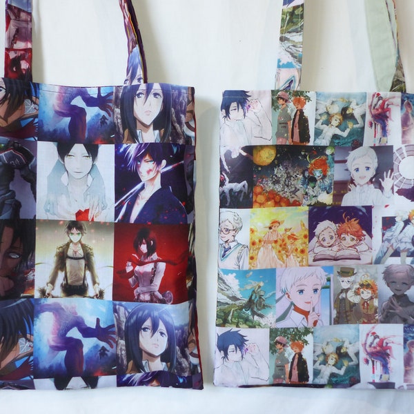 Sac en tissu Manga, tote bag anime japonais, sac bande dessinée