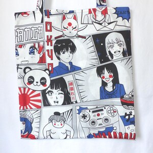 Large Japanese Manga fabric bag, teenage girl bag, anime tote bag