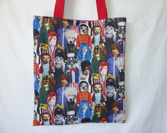 Sac pet dogs rock, tote bag chats, caricatures originales, Michael Jackson