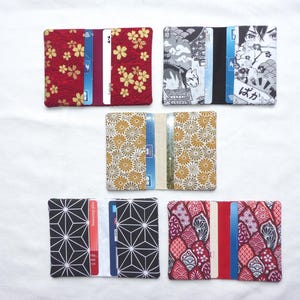 Porte-cartes deux cartes, étui cartes en tissu japonais