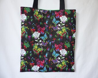 Designer fabric tote bag, flower bag