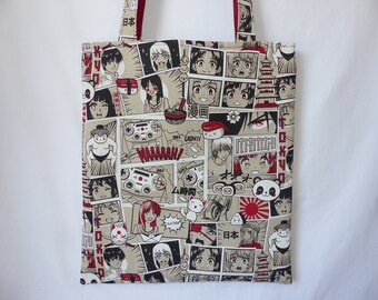 Sac Manga, tote bag anime japonais, tote bag Japon