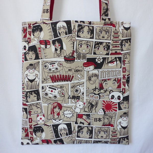 Sac Manga, tote bag anime japonais, tote bag Japon