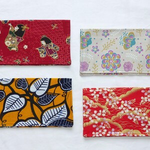 Porte-chéquier portefeuille, protège chéquier en tissu japonais
