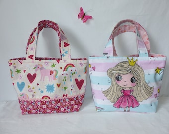 Princess children's bag, small children's tote bag