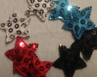 Set of 8 badges star fabric