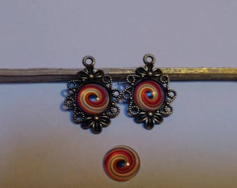 8 spiral 12mm glass cabochons