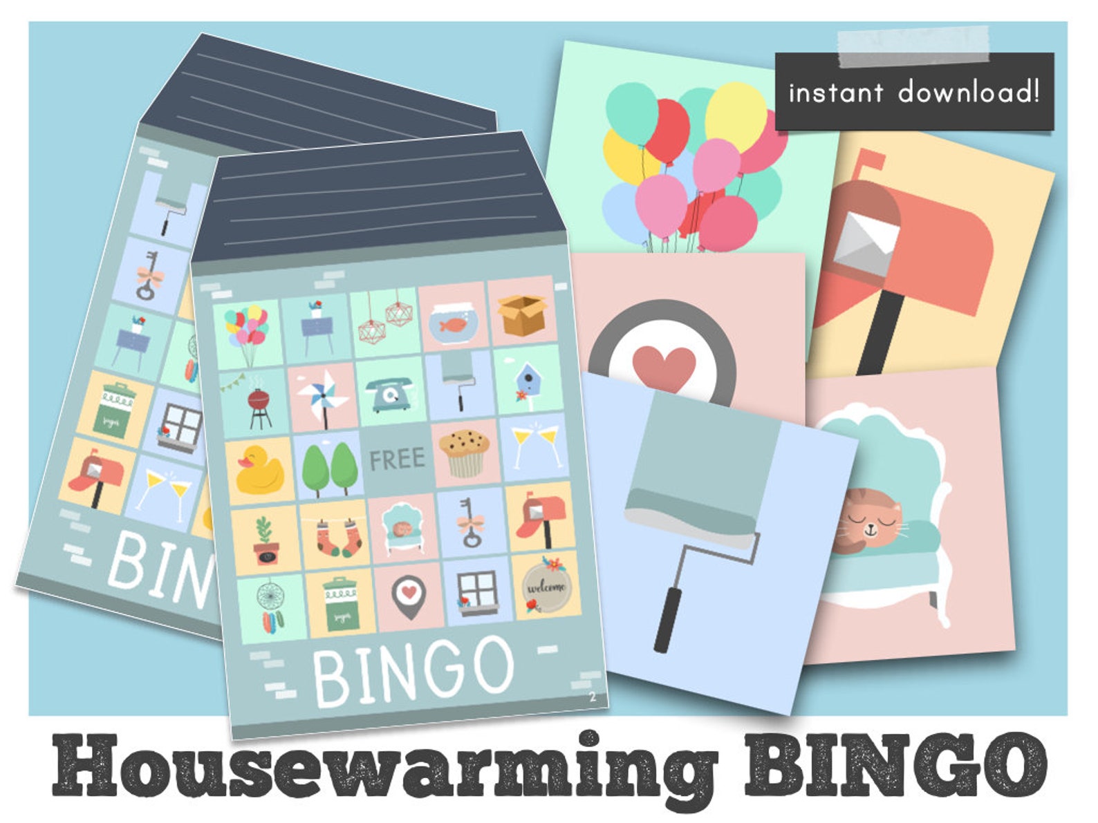 Housewarming Bingo Housewarming Party Games Instant Download Etsy