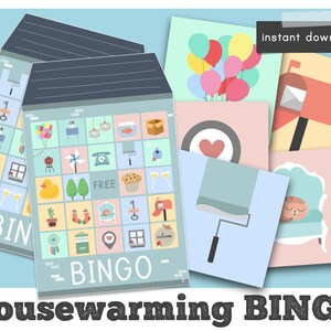 housewarming bingo, housewarming party games instant download