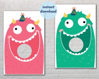 Toss Ball Game download printable. feed the monster party