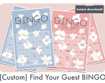 find your guest BINGO; custom editable wedding games instant download printable