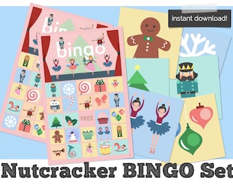 Nutcracker Bingo, Nutcracker Ballet Bingo, Party Games Printable, Instant Download