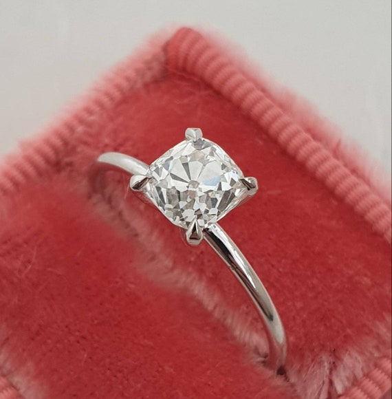 Items Similar To Diamond Engagement Ring 1 Carat Cushion Diamond