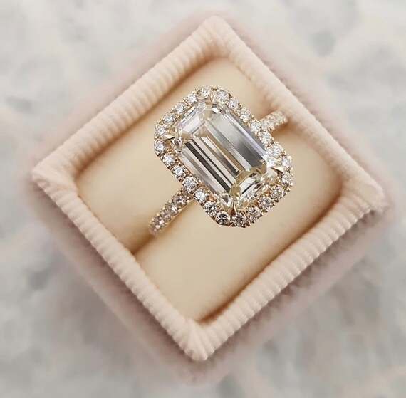 Diamond Engagement Ring 3.61 Carat Emerald Cut 3 Carat Etsy