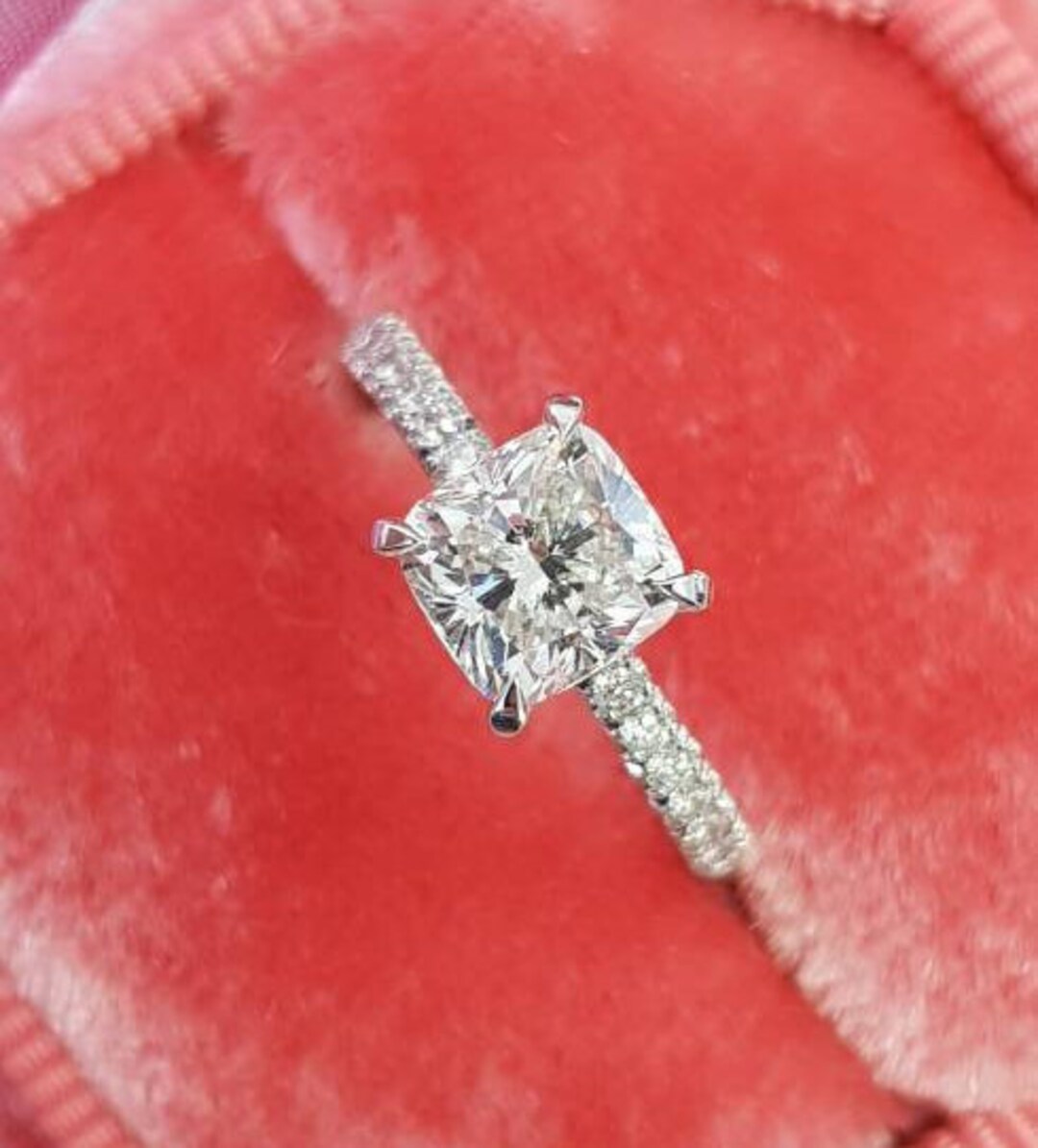 Diamond Engagement Ring, 1.30 Carat Cushion Diamond Ring,diamond Ring