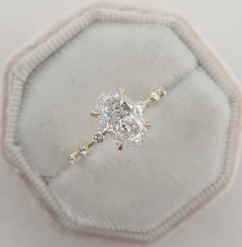 1.70 Carat Oval Diamond Engagement Ring 14k Yellow Gold | Etsy
