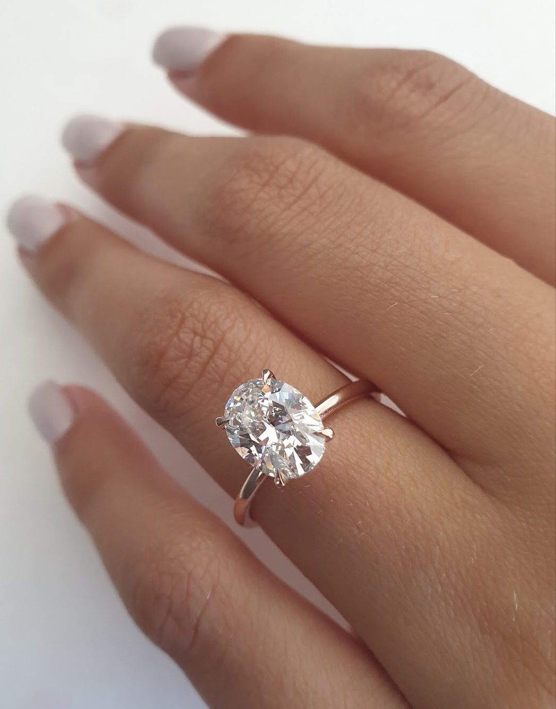 Oval Diamond Engagement Ring 2 Carats Oval Diamond Ring Etsy