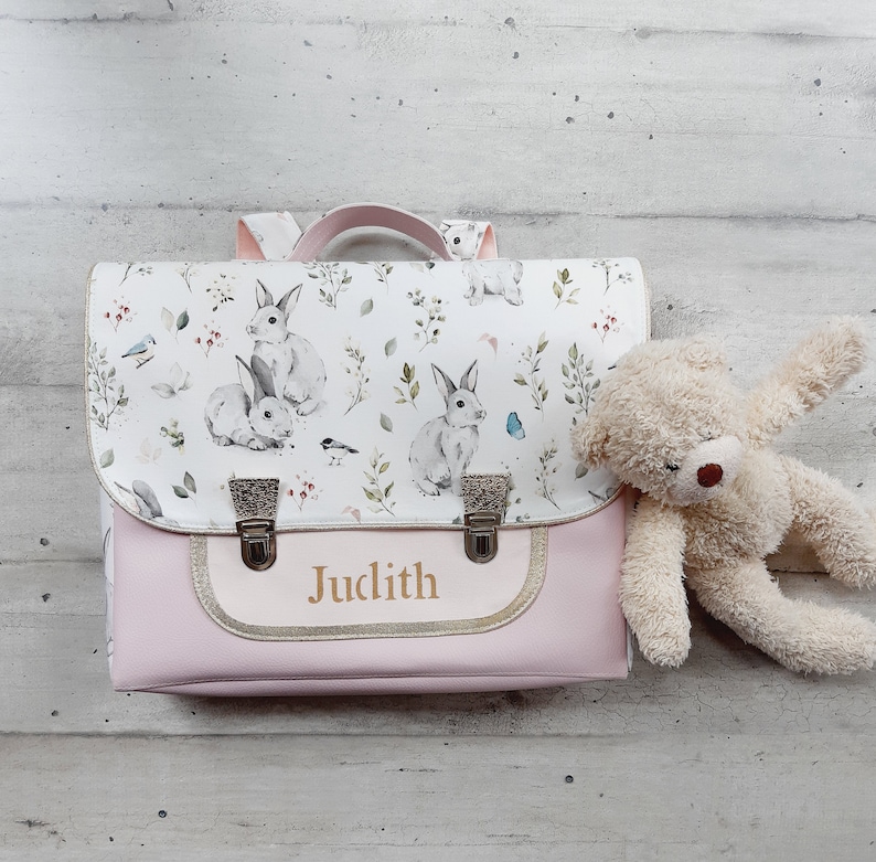 cartable/cartable maternelle/cartable enfant/cartable tissu/personnalisable/cadeau anniversaire/cartable fille immagine 1