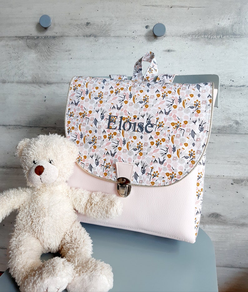 cartable/cartable maternelle/cartable enfant/cartable tissu/personnalisable/cadeau anniversaire/cartable fille/cartable garçon PM 25x24x6 cm