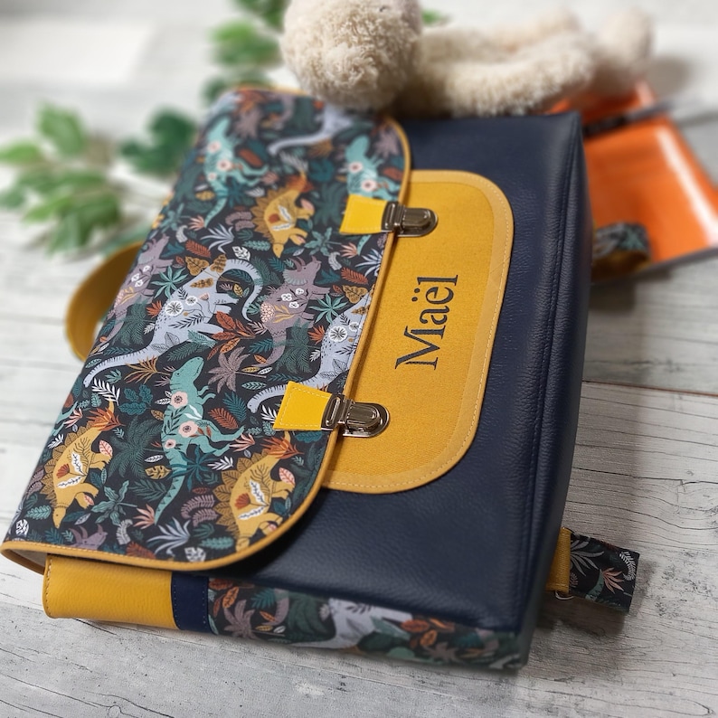 cartable/cartable maternelle/cartable enfant/cartable tissu/personnalisable/cadeau anniversaire/cartable garçon/sac à dos maternelle image 3
