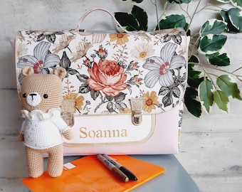 cartable/cartable maternelle/cartable enfant/cartable tissu/personnalisable/cadeau anniversaire/cartable fille