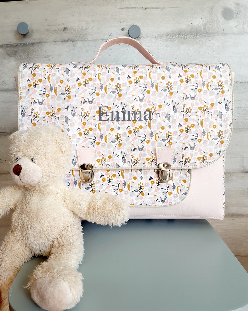 cartable/cartable maternelle/cartable enfant/cartable tissu/personnalisable/cadeau anniversaire/cartable fille/cartable garçon GM 33x25x7 cm