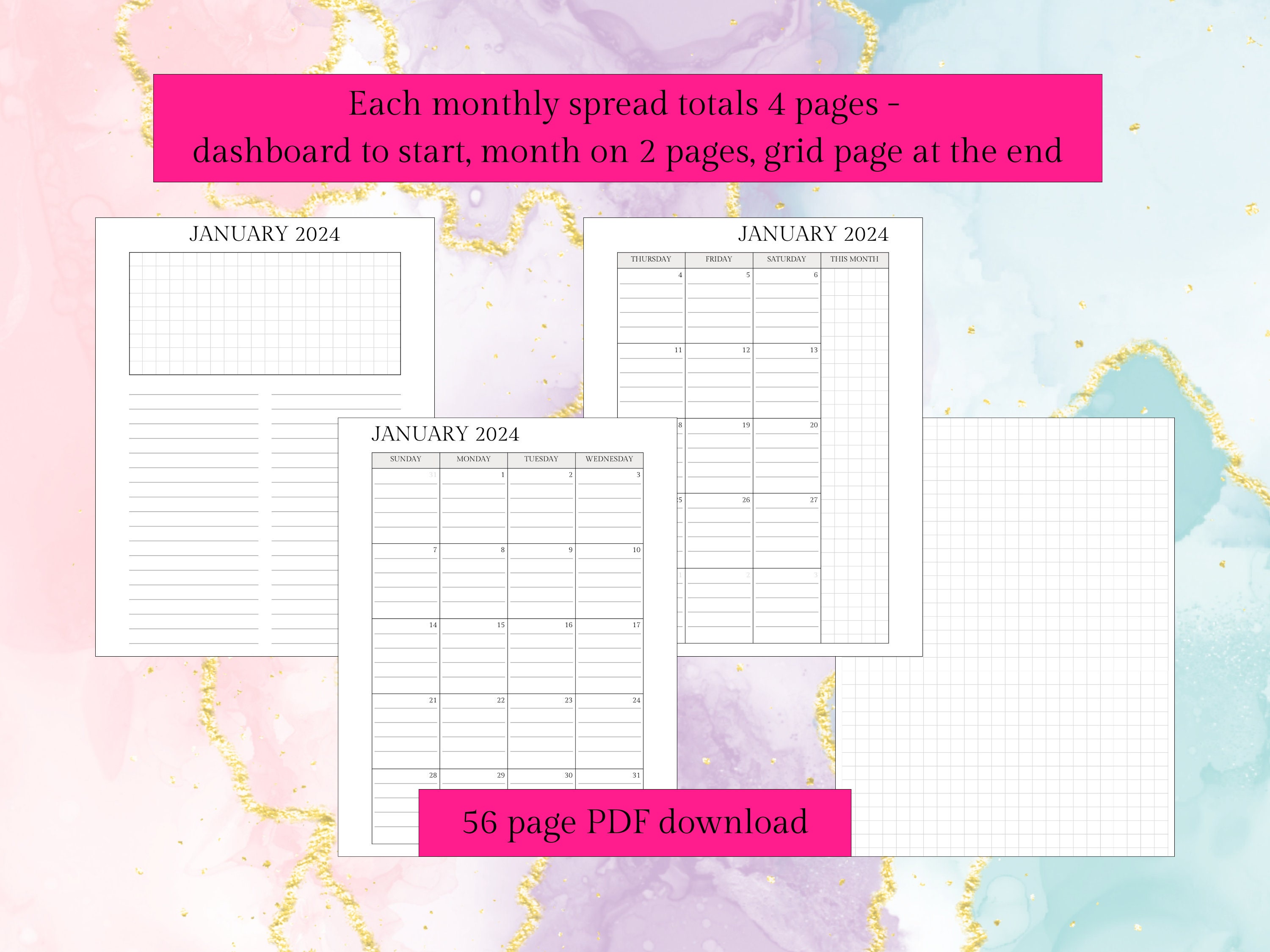 Colorful Planner Pages