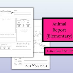 Sjabloon dierenrapport | Afdrukbaar onderzoekswerkblad | Huishoudelijk en klassikaal lesmateriaal voor basisonderwijs | Schrijfactiviteit wetenschap