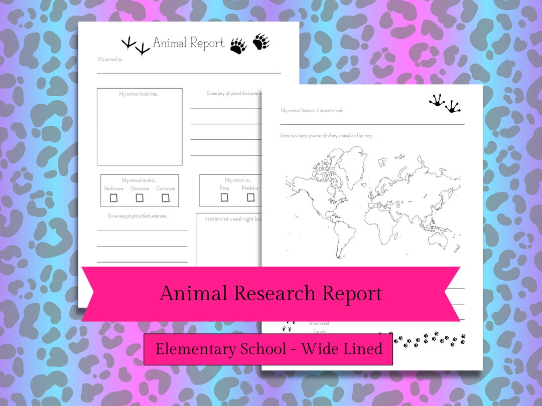Animal Research Report Printable Worksheet Kindergarten - Etsy