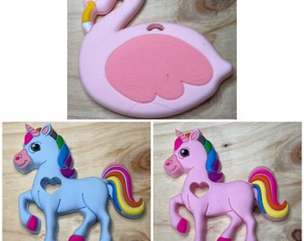 Large Flamingo Pendant Unicorn Silicone Tetin Attachment