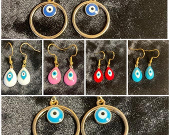 Boucles d'oreilles Mauvais Oeil Ronde ou Goutte