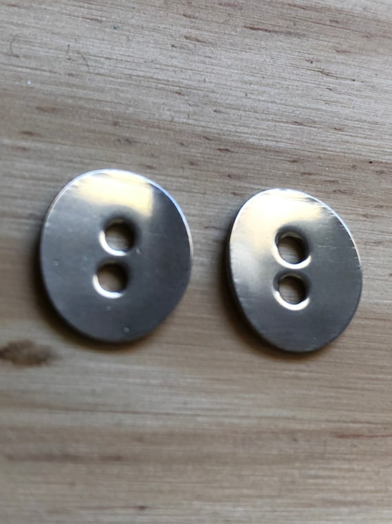 14 Button connector charms antique silver tone P514