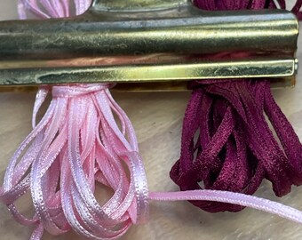 Ruban 150CM Satiné Bordeaux/Rose Fabrication de Bijoux Perlage