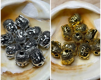 Set of 3 Tibetan Silver Buddha Head Beads