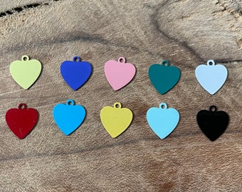 Colored Metal Heart Charms