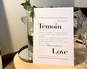 Affiche définition " Temoin"