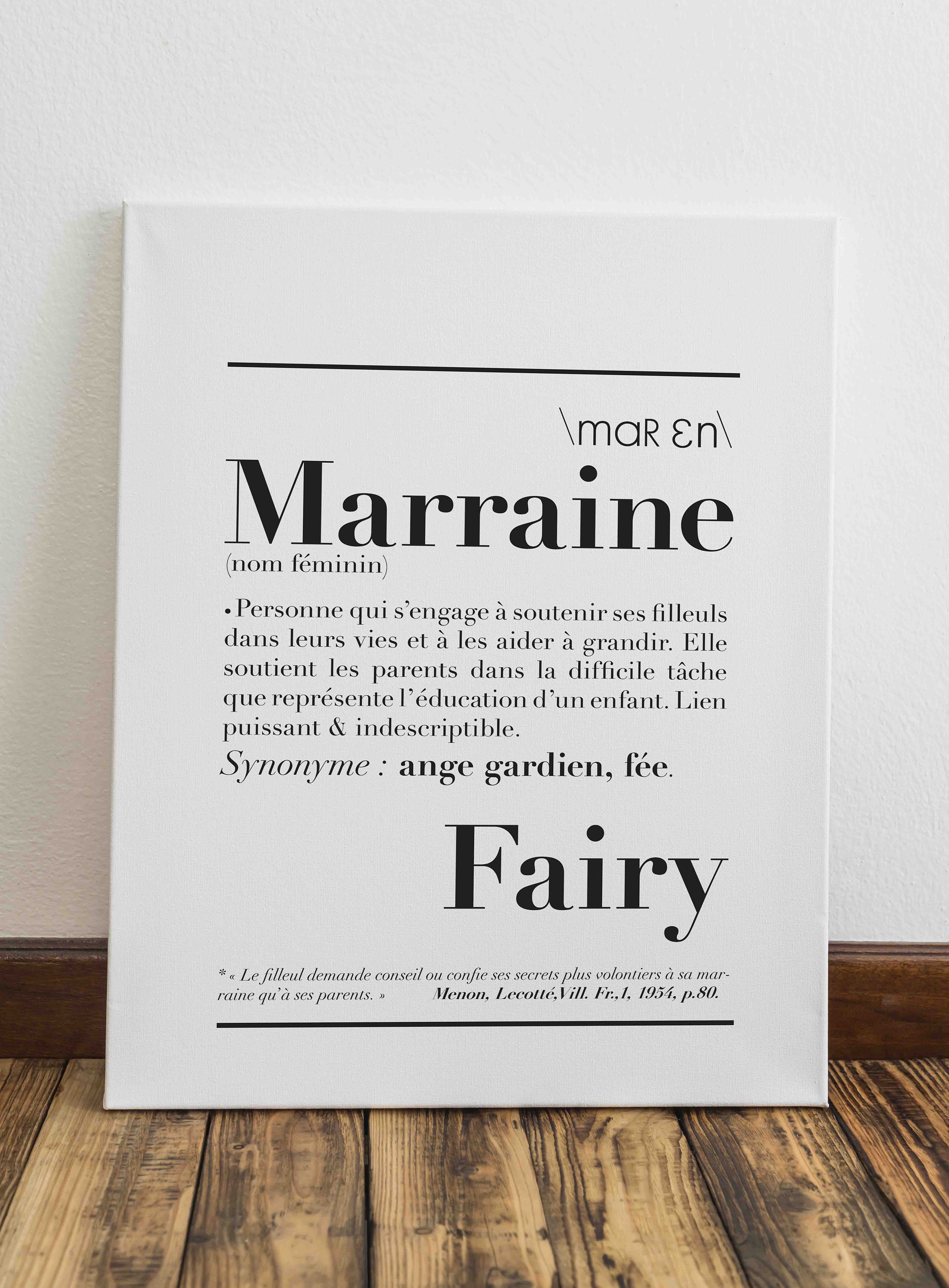 Cadeau MARRAINE, Affiche Définition Marraine Coeur Rouge, Poster Marraine,  Carte Marraine, Cadeau Baptême Marraine Original 